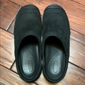 Men’s keen slip one, black leather nubuck